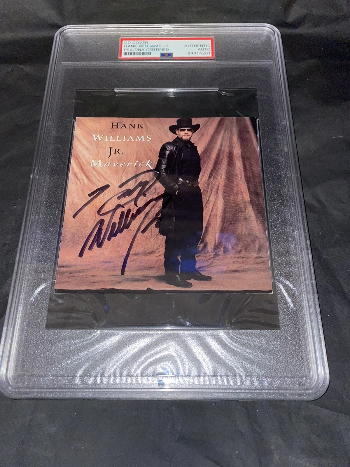 Hank Williams Jr Signed Maverick CD Booklet Slabbed PSA/DNA #2