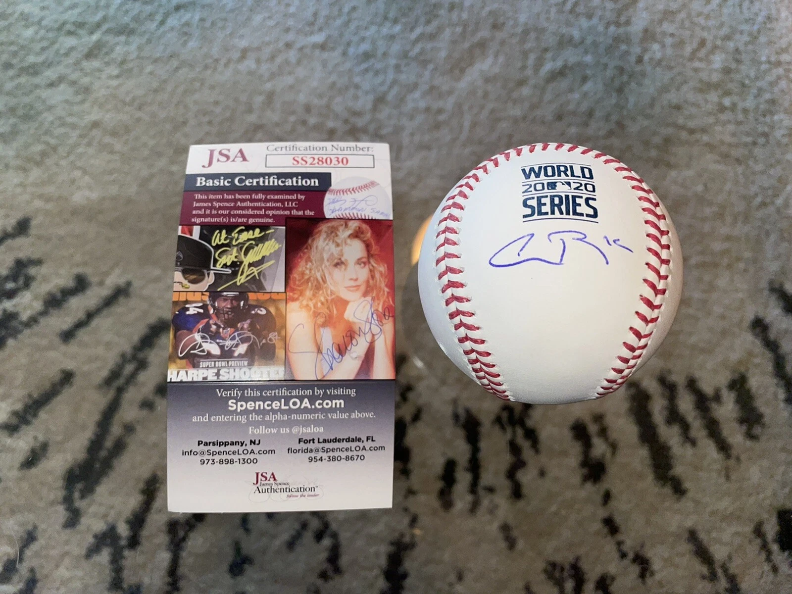 Austin Barnes Signed Official 2020 World Series Baseball LA Dodgers JSA Auth