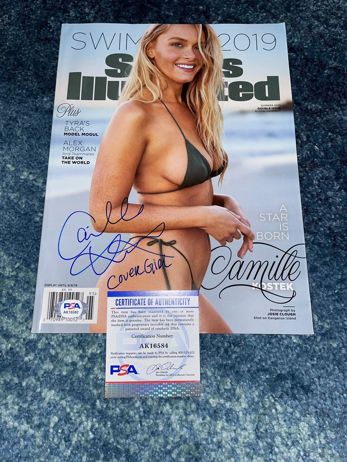 Camille Kostek Signed SI Sports Illustrated Swimsuit Edition Full Mag PSA #9