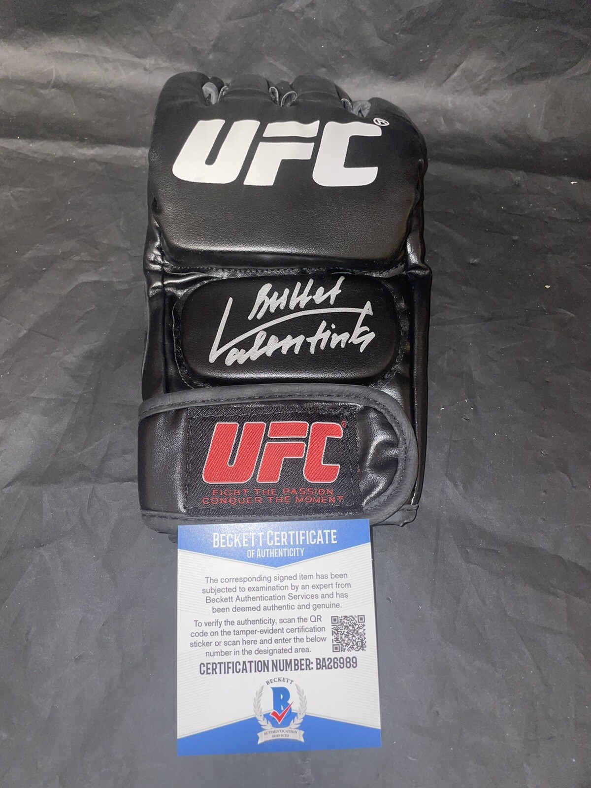 Valentina Shevchenko Signed UFC Boxing Glove Champion Bullet Beckett #4