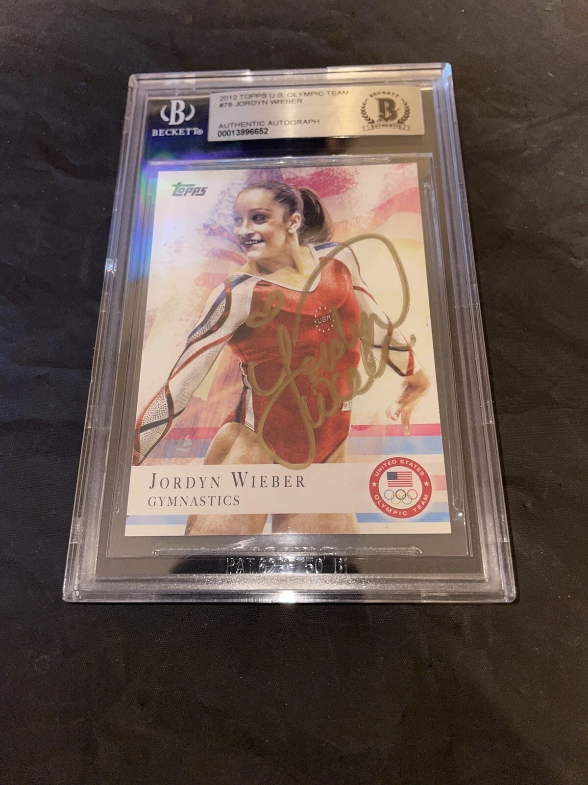 Jordyn Wieber Signed 2012 Topps Olympics Card Olympic Gold Medalist Beckett