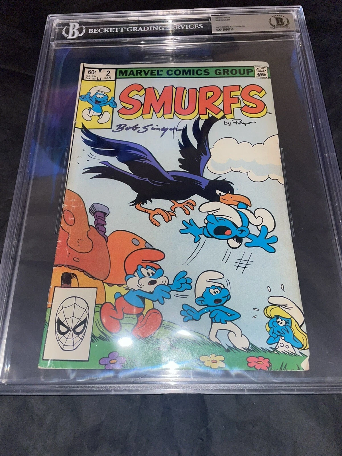 Bob Singer Signed Marvel The Smurfs Comic Book Beckett Encap
