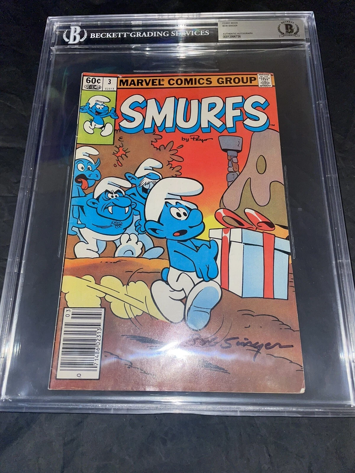 Bob Singer Signed Marvel The Smurfs Comic Book Beckett Encap #3