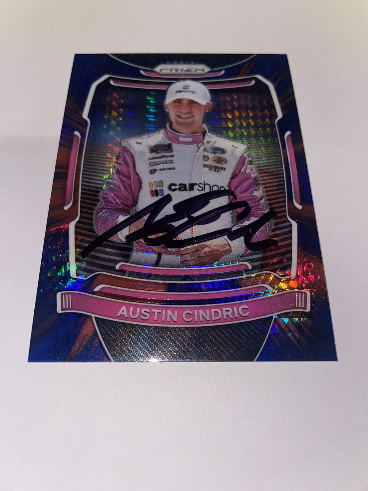 Austin Cindric Signed 2021 Panini Prizm Red & Blue Racing Trading Card NASCAR