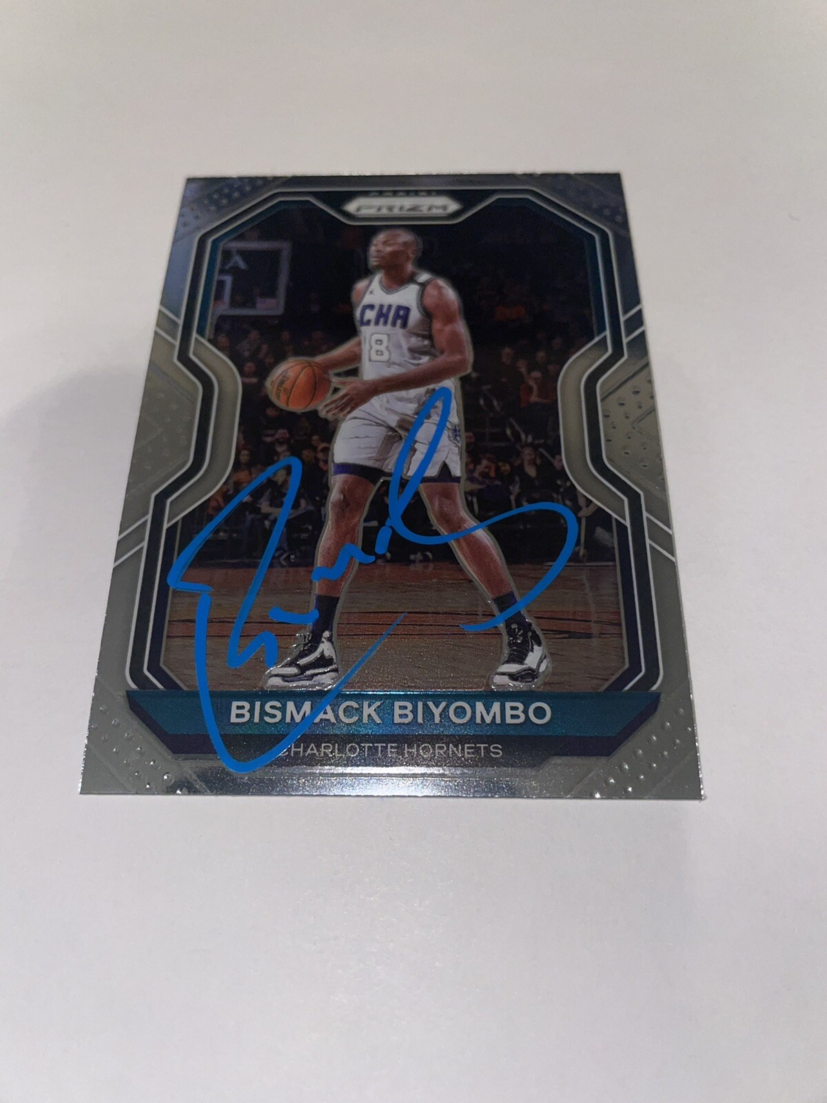 Bismack Biyombo Signed 20-2021 NBA Panini Prizm Trading Card Charlotte Hornets