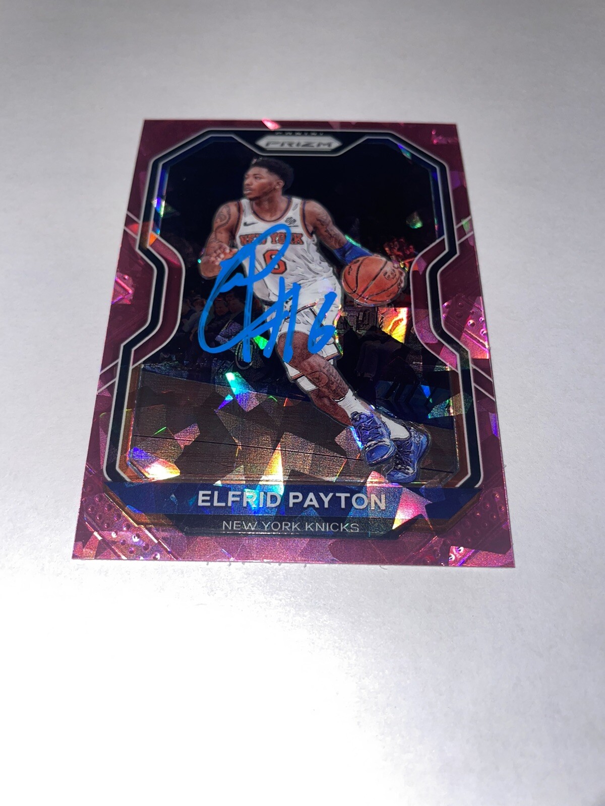 Elfrid Payton Signed 20-2021 NBA Panini Prizm Pink Trading Card Orlando Magic