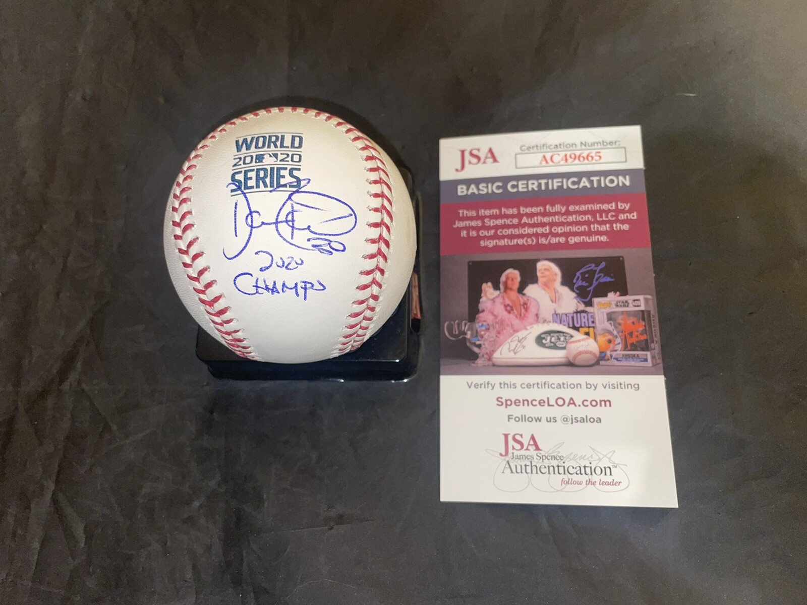 Dave Roberts Signed Official 2020 World Series Baseball LA Dodgers JSA