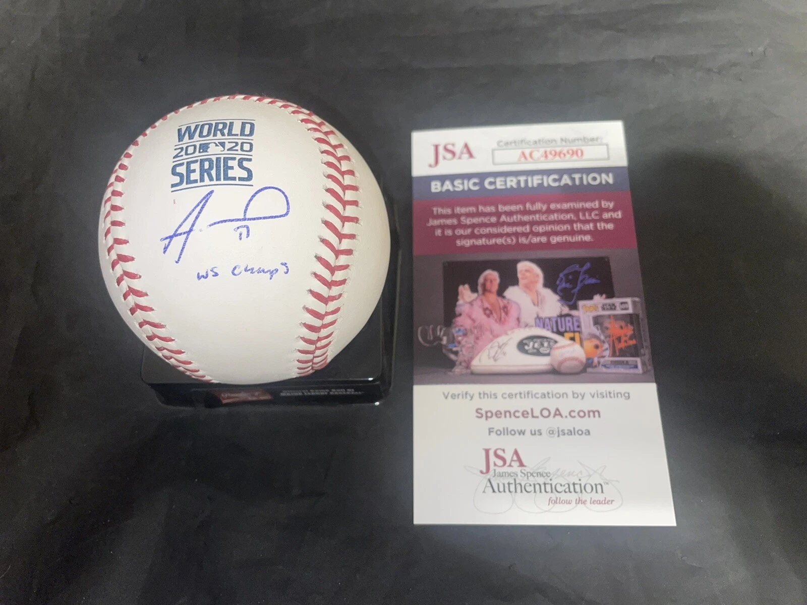 Alex Wood Signed Official 2020 World Series Baseball LA Dodgers JSA #2