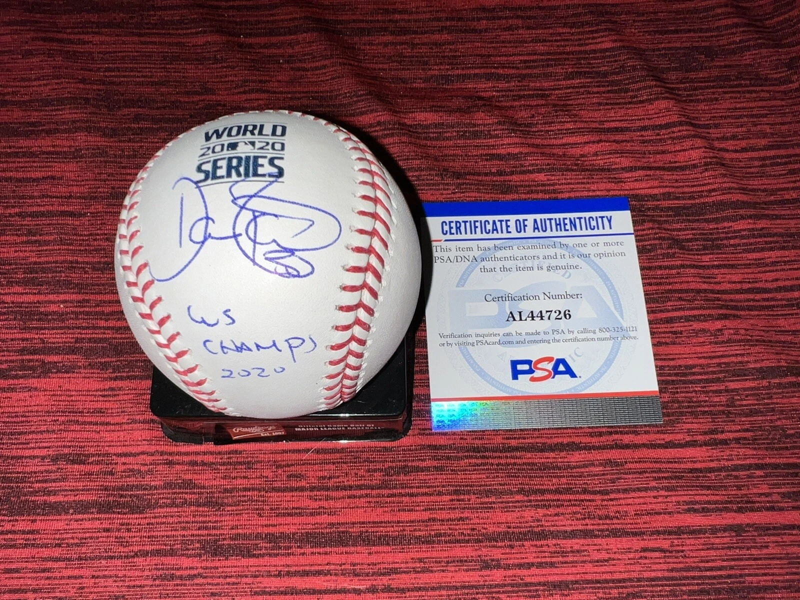 Dave Roberts Signed Official 2020 World Series Baseball LA Dodgers PSA/DNA