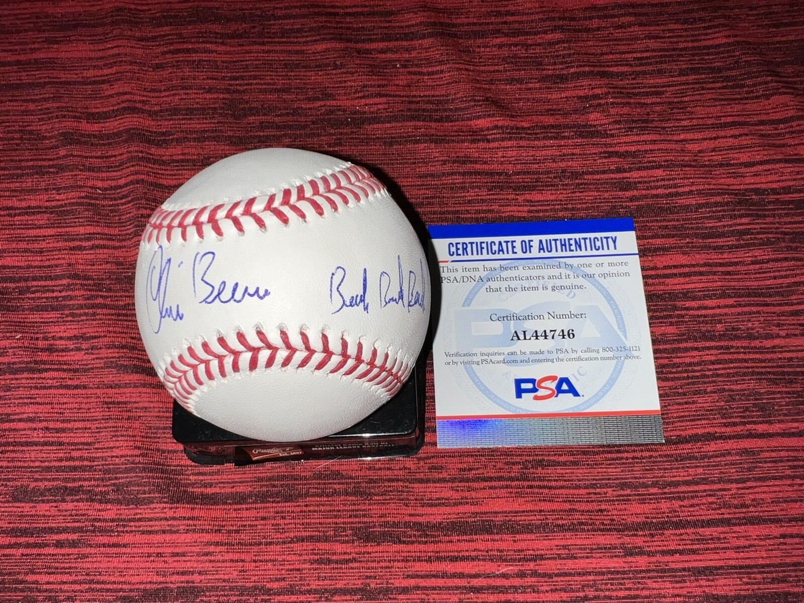 Chris Berman Signed Official Major League Baseball “Back, Back, Back” PSA/DNA