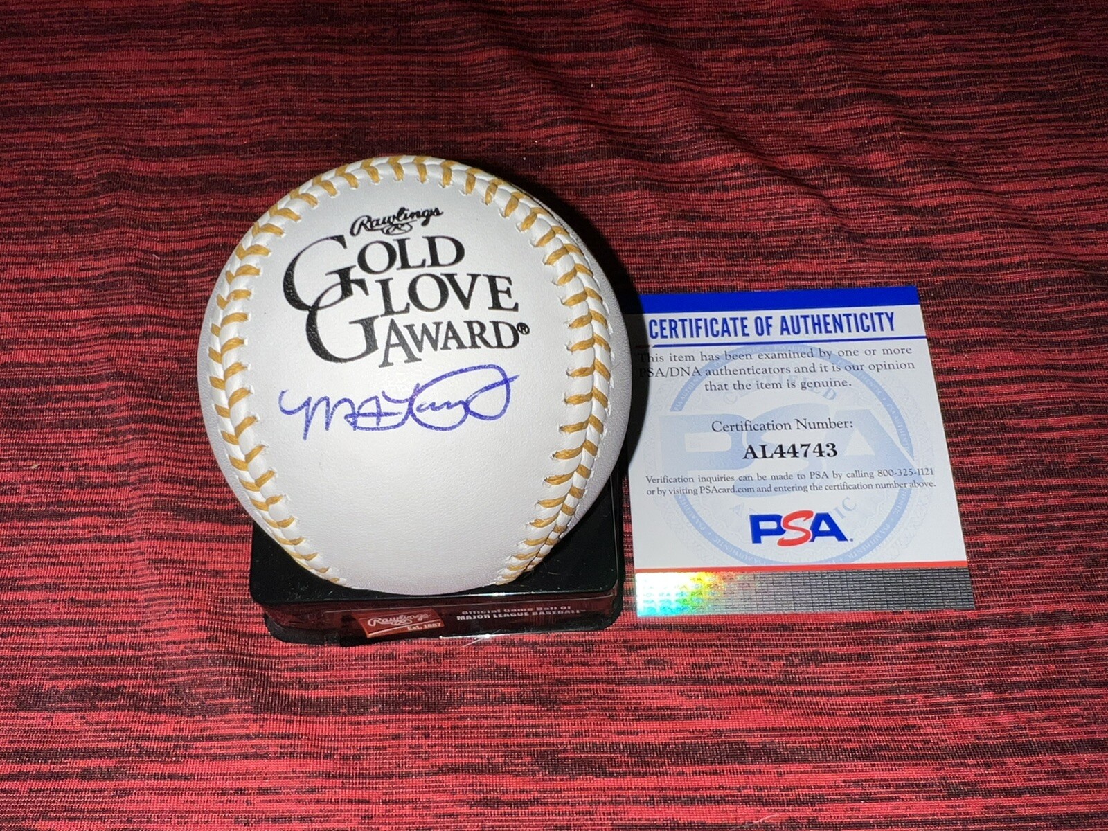 Michael Taylor Signed Official Gold Glove Baseball Kansas City Royals PSA/DNA