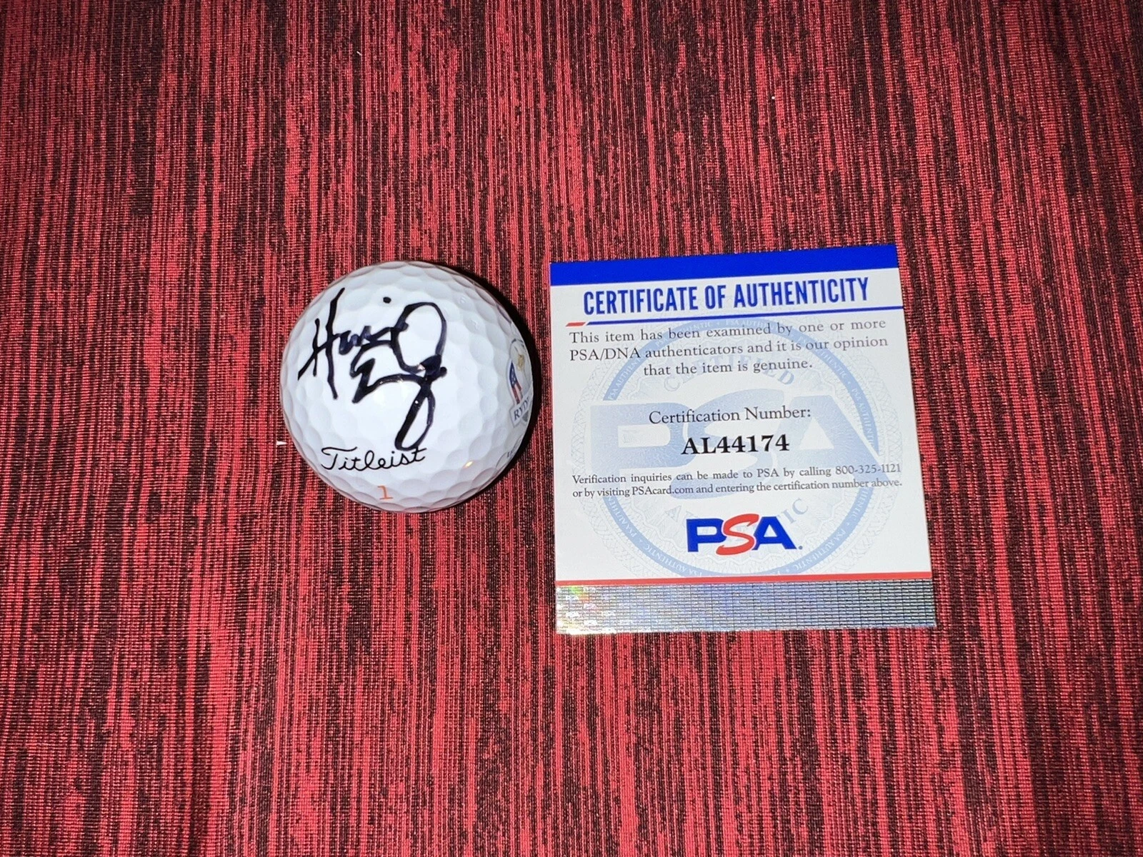 Harris English Signed Titleist 2020 Ryder Cup Golf Ball Whistling Straits PSA #2