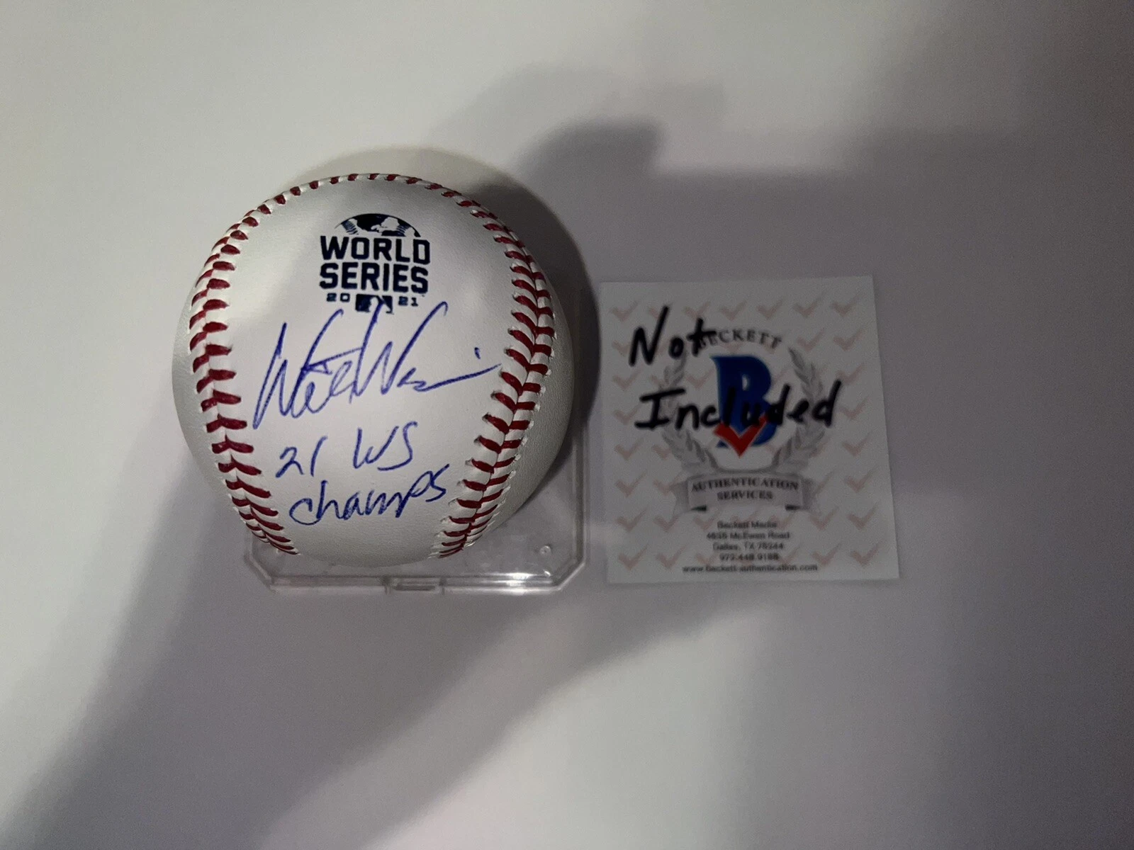 Walt Weiss Signed Official 2021 World Series Baseball Champs Beckett Auth