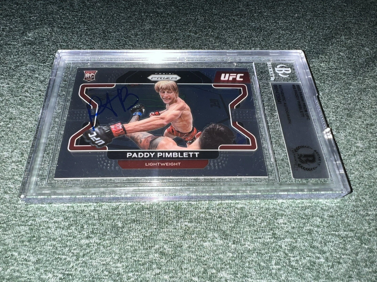 Paddy Pimblett Signed 2022 Panini Prizm Trading Card “The Baddy” RC Beckett