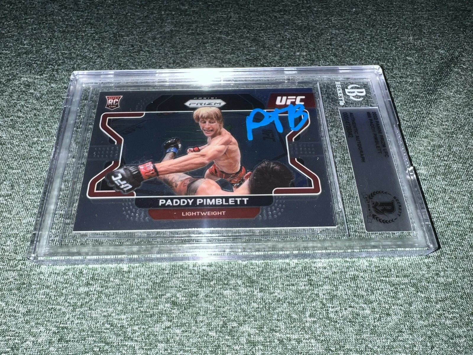 Paddy Pimblett Signed 2022 Panini Prizm Trading Card “The Baddy” RC Beckett #2