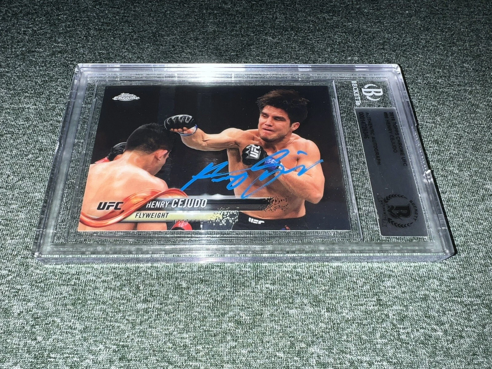 Henry Cejudo Signed 2018 Topps Chrome Trading Card “Triple C” Beckett