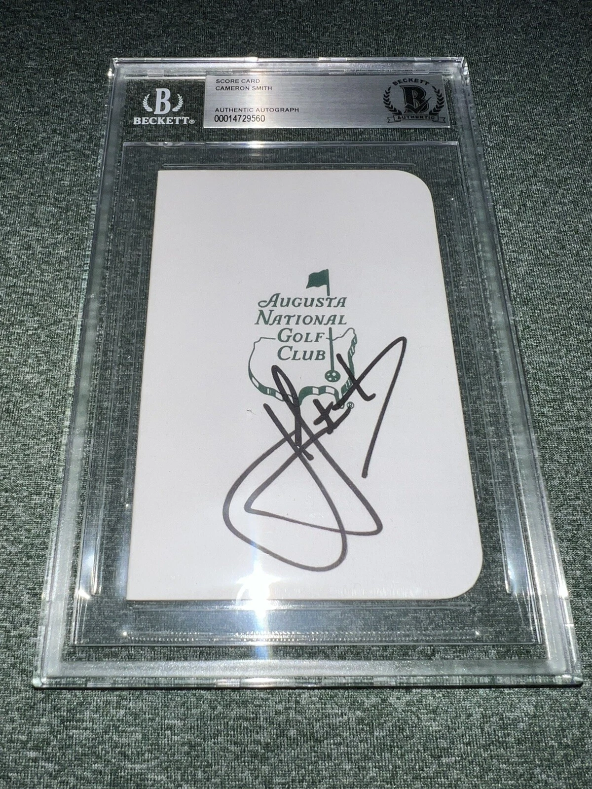 Cameron Smith Signed Masters Scorecard Superstar LIV Tour Beckett Slab #2
