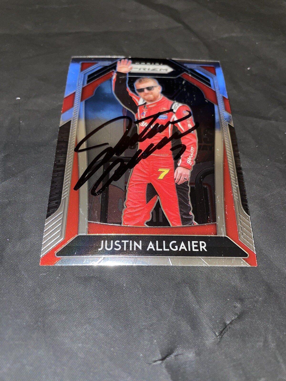 Justin Allgaier Signed 2020 Panini Prizm Racing Trading Card NASCAR