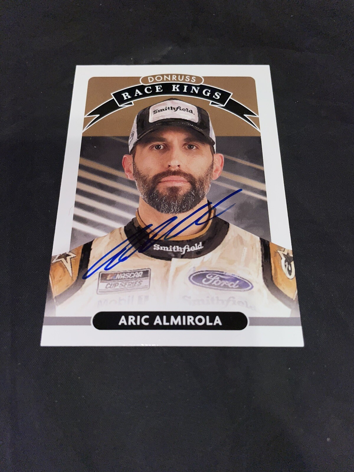 Aric Almirola Signed 2021 Panini Donruss Racing Race Kings Trading Card NASCAR