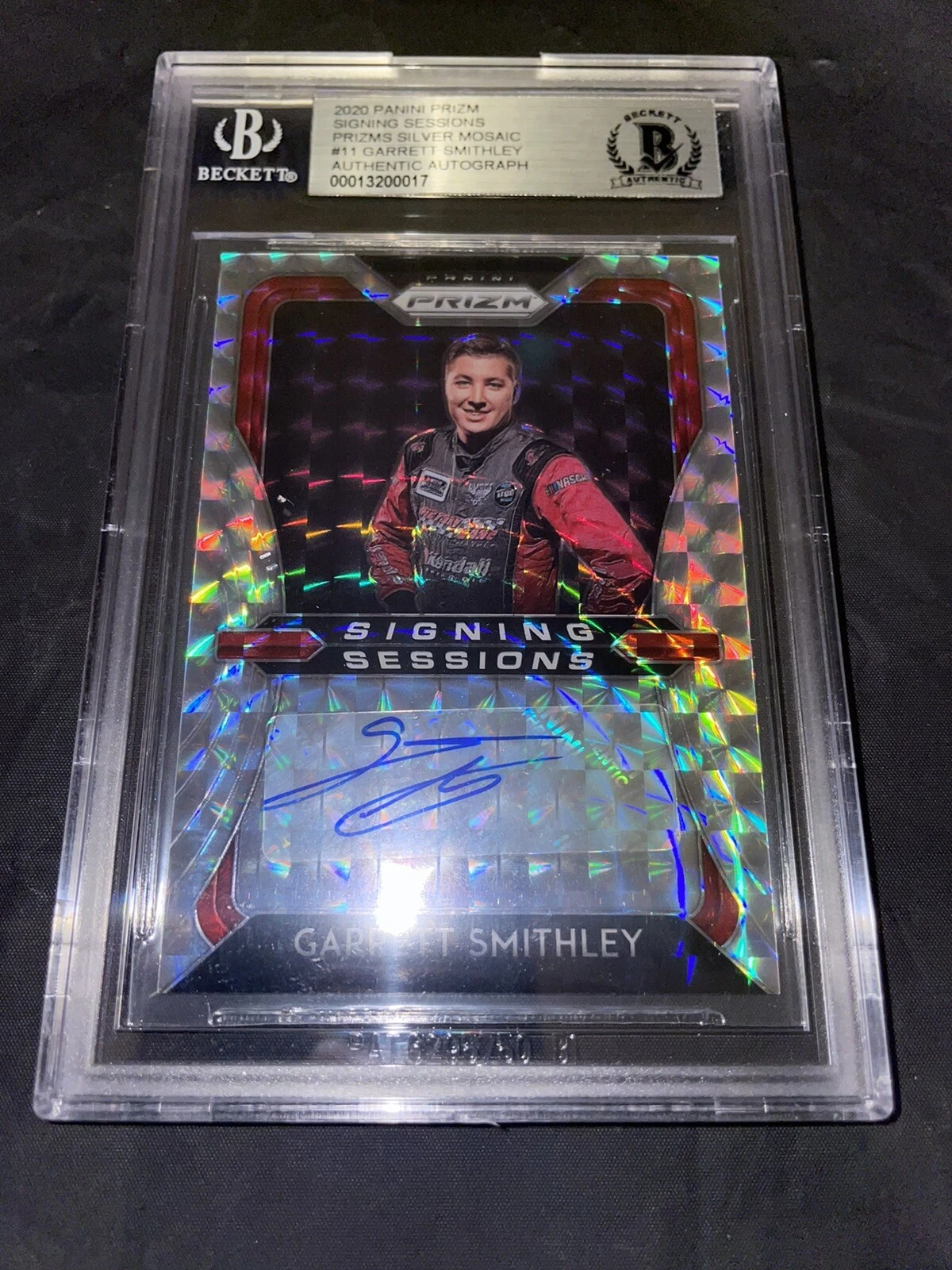 Garrett Smithley Signed 2020 Panini Prizm Certified NASCAR Beckett Slab
