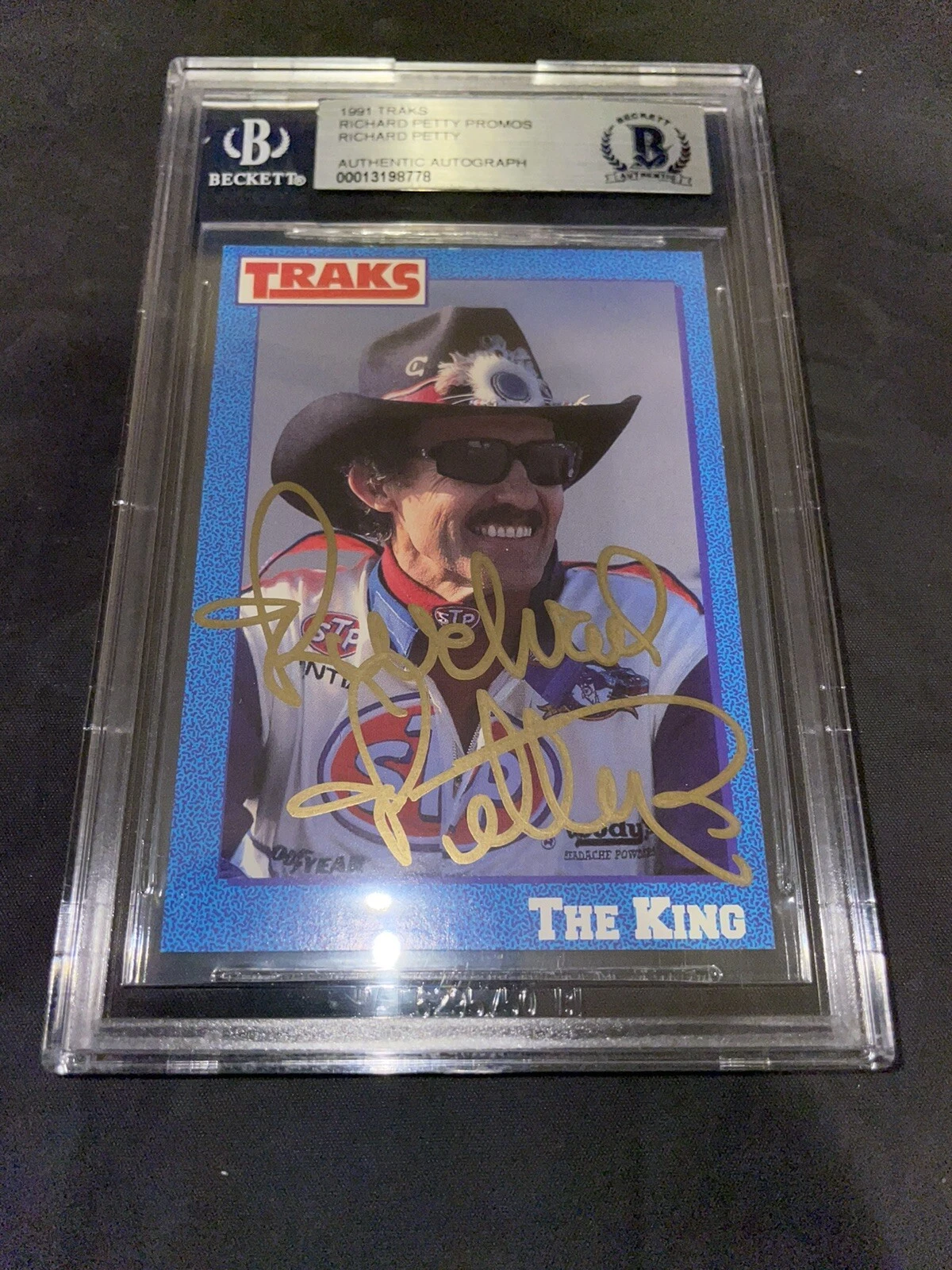 Richard Petty Signed 1991 Traks Promos NASCAR Beckett Slab #3