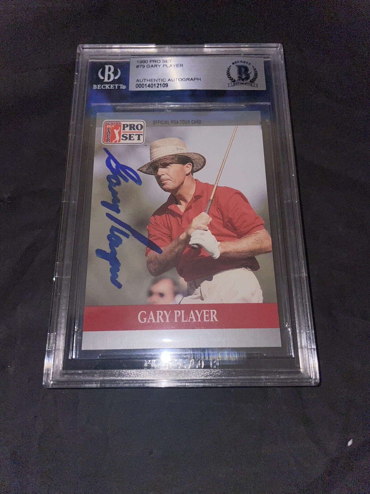 Gary Player Signed 1990 Pro Set  #79 Card Beckett Slab