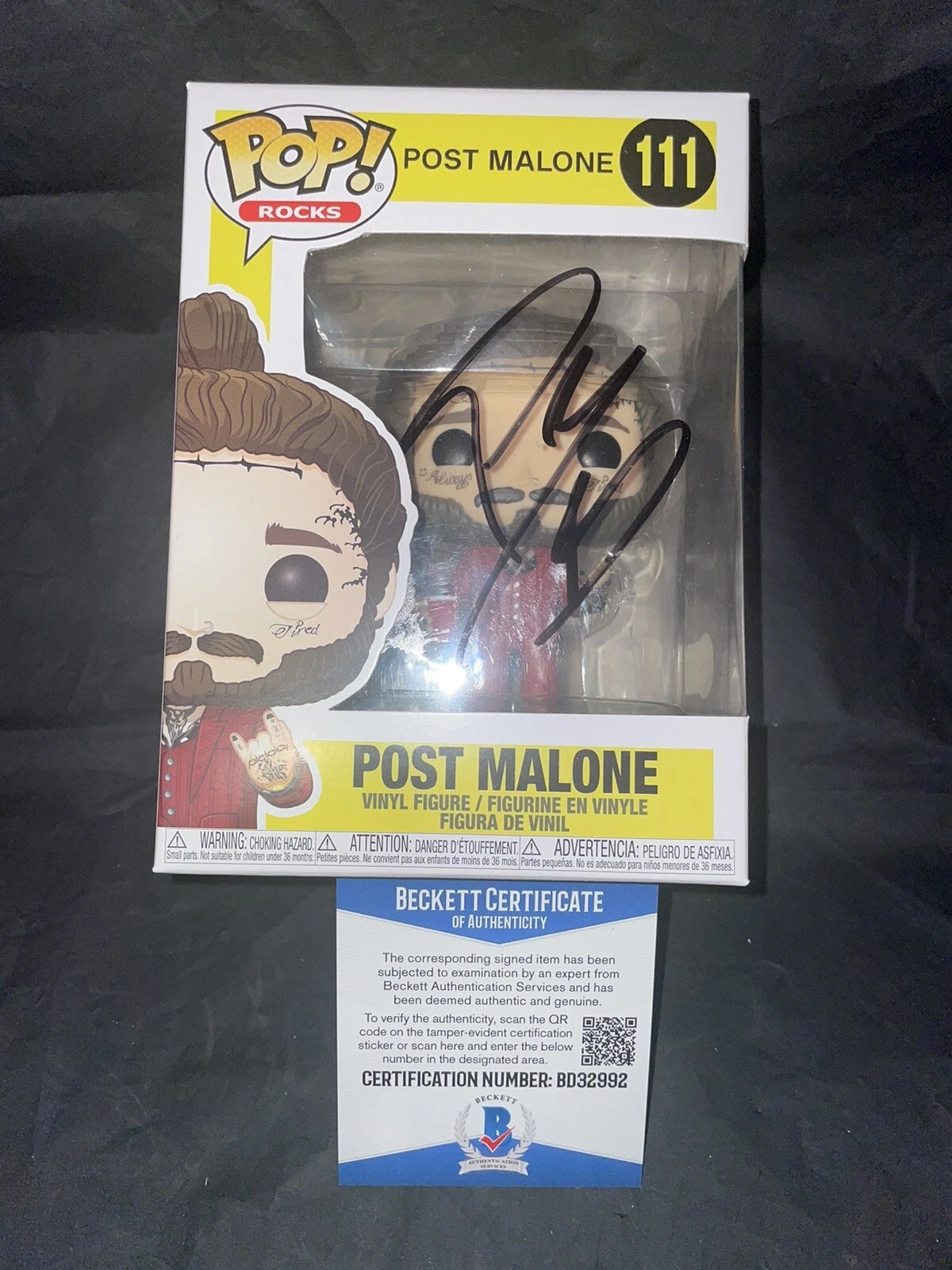 Post Malone Signed Official Funko Pop Vinyl International Superstar Beckett