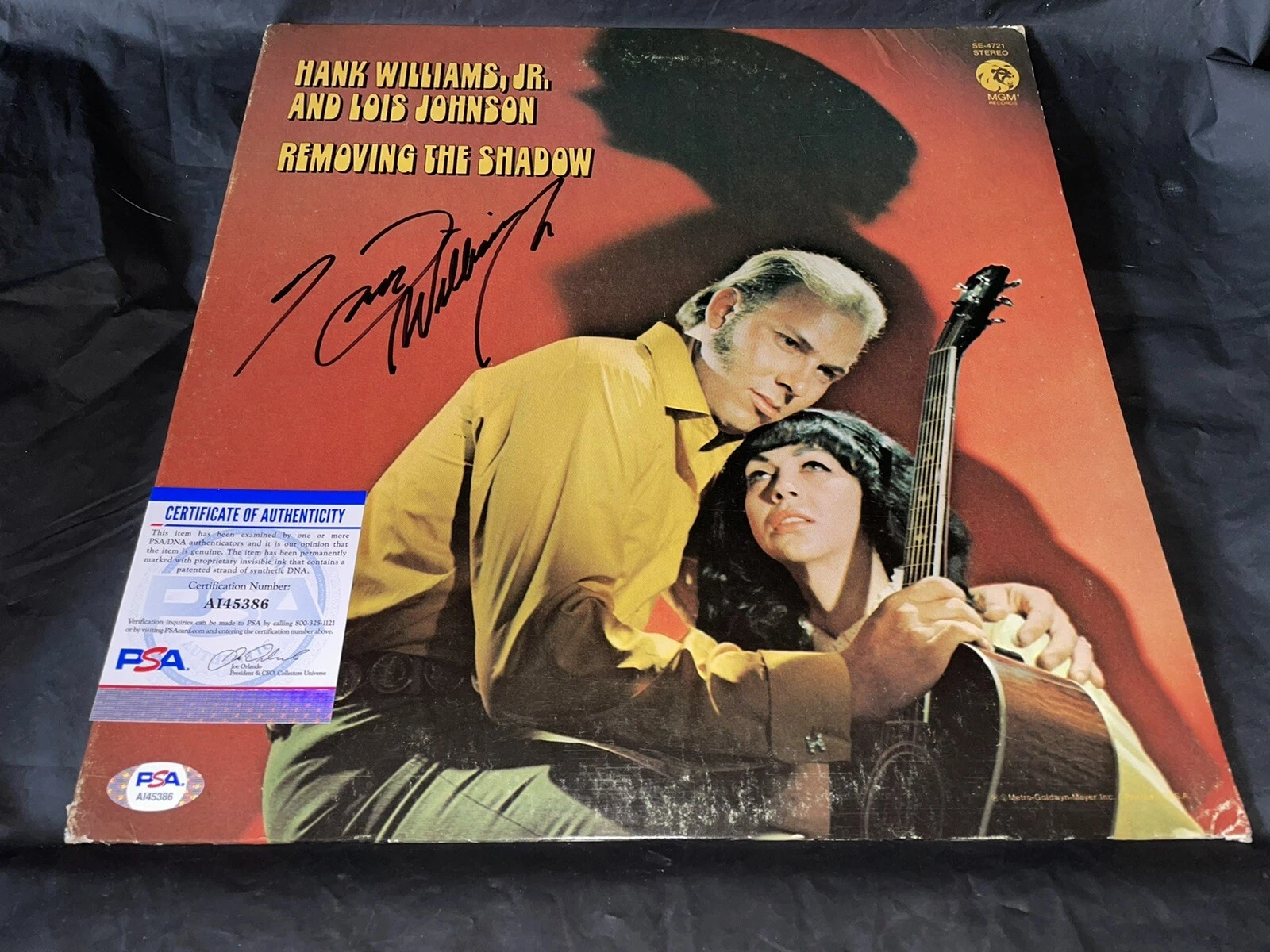 Hank Williams Jr Signed Removing The Shadow Vinyl Album Superstar PSA/DNA