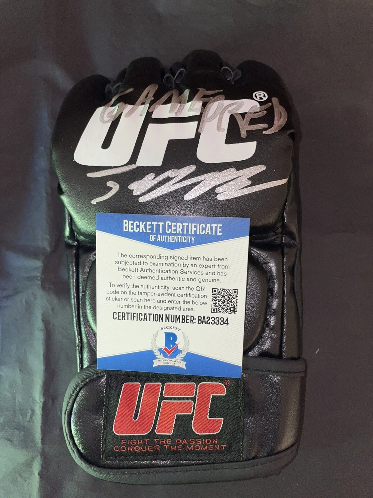 Jorge Masvidal Signed UFC Boxing Glove Champion Gamebred BMF Beckett