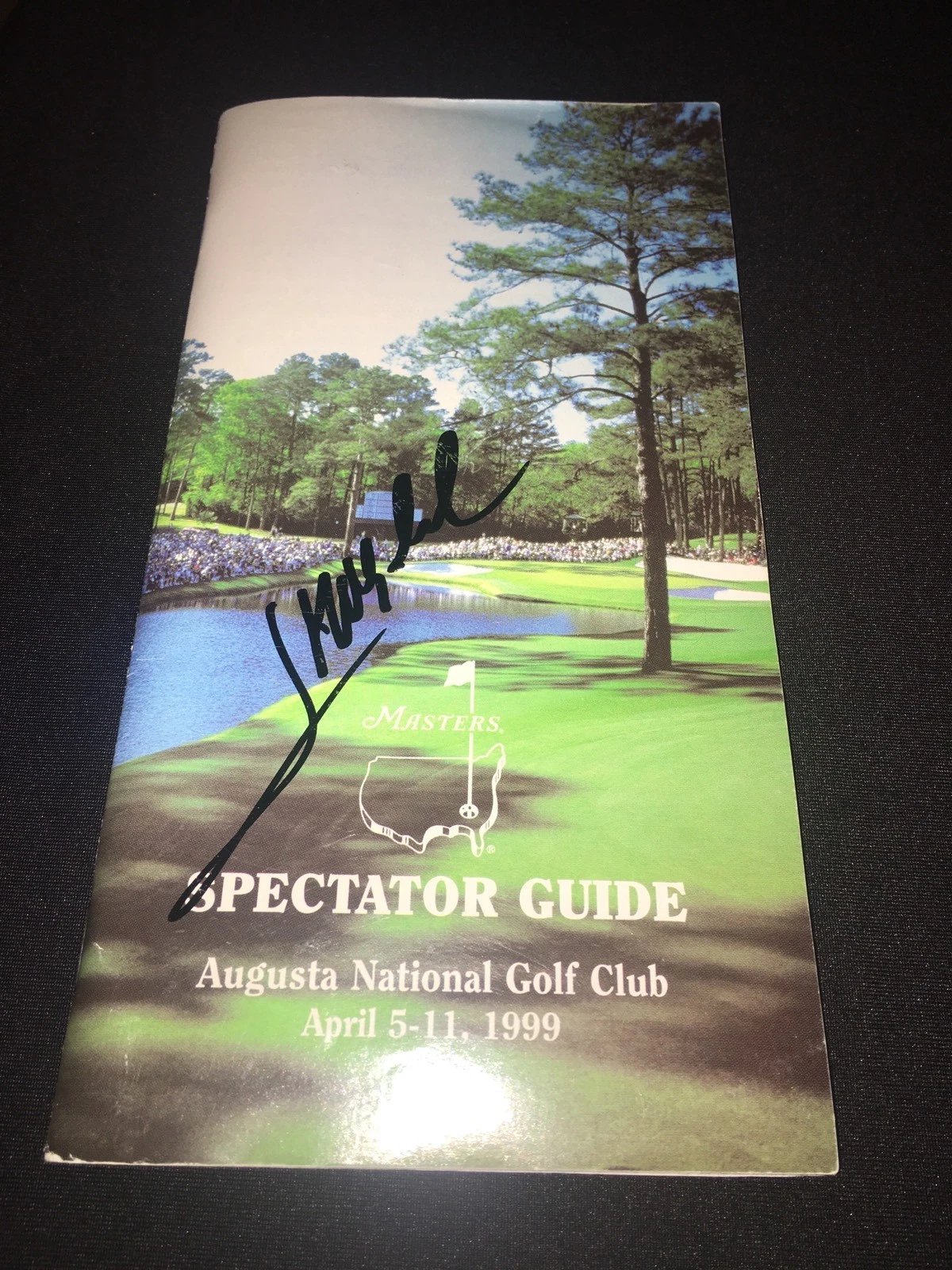 JOSE MARIA OLAZABAL SIGNED OFFICIAL 1999 MASTERS SPECTATOR GUIDE 2X WINNER COA COLLECTIBLE MEMORABILIA