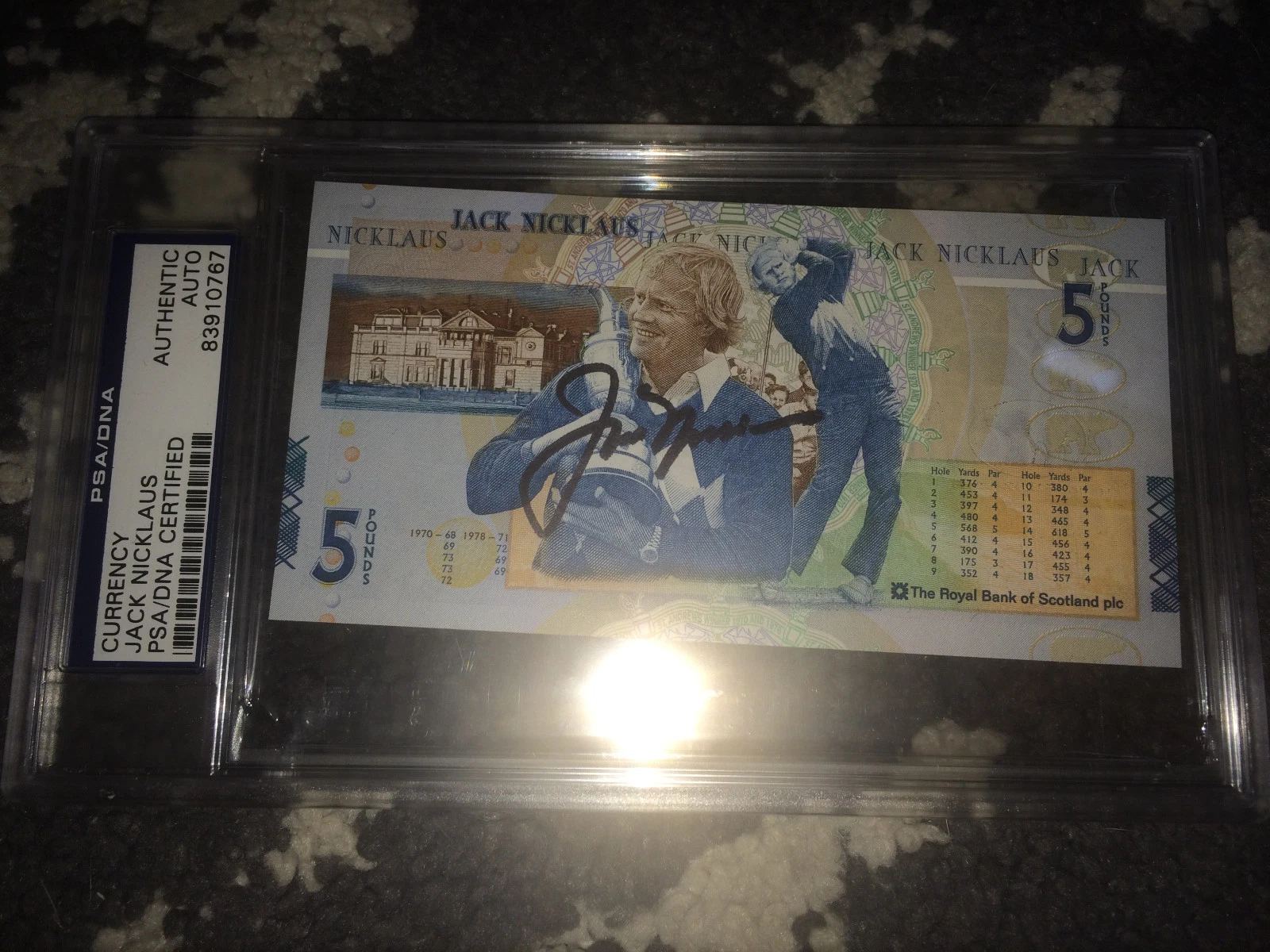 Jack Nicklaus Signed Official British 5 Pound Note Mint Condition 6x Champ PSA