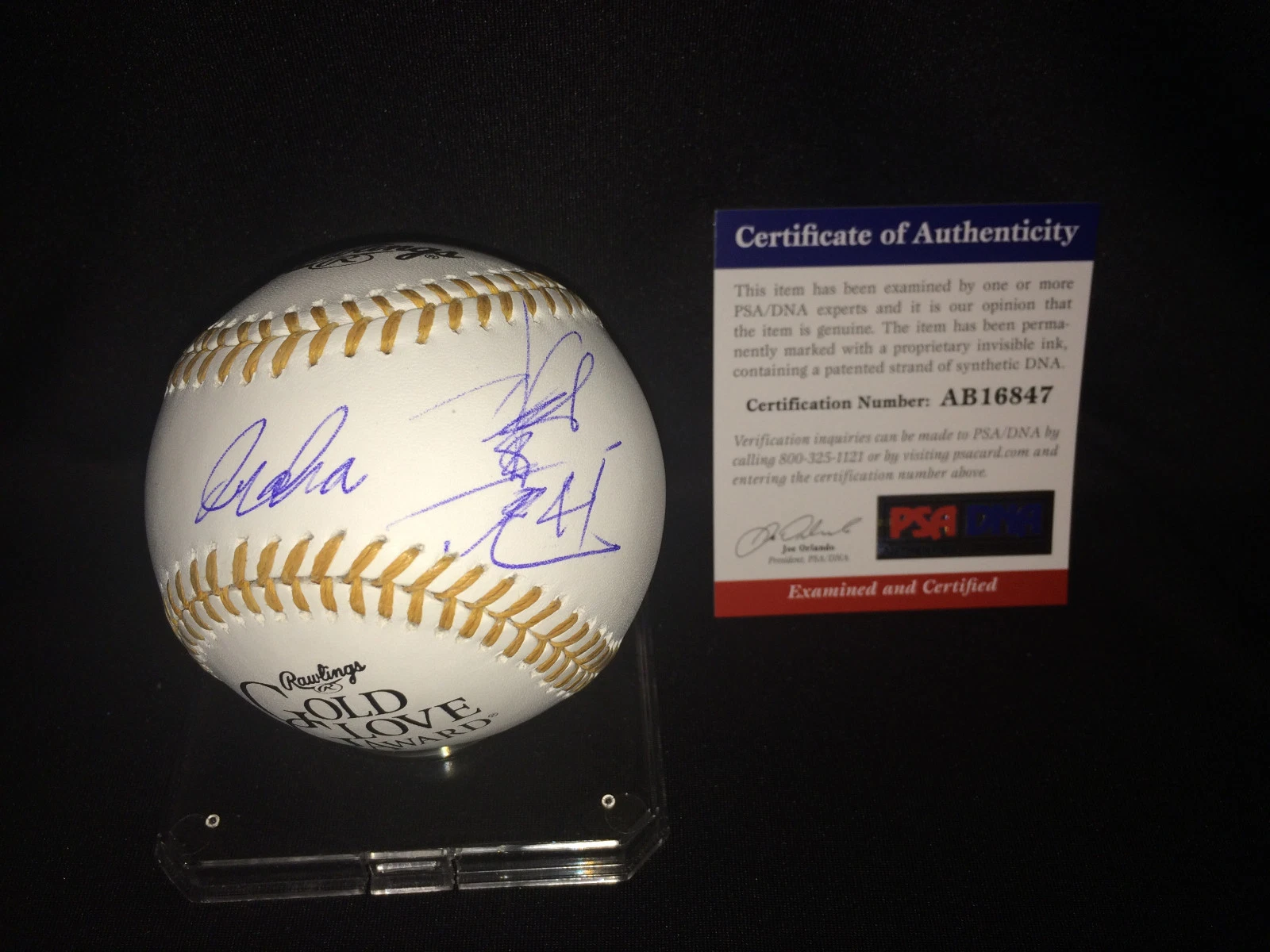 Atsunori Inaba Signed Official Gold Glove Baseball Nippon Ham Fighters PSA/DNA