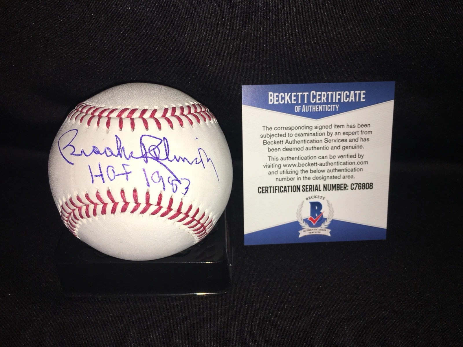 Brooks Robinson Signed Major League Baseball Baltimore Orioles HOF Beckett
