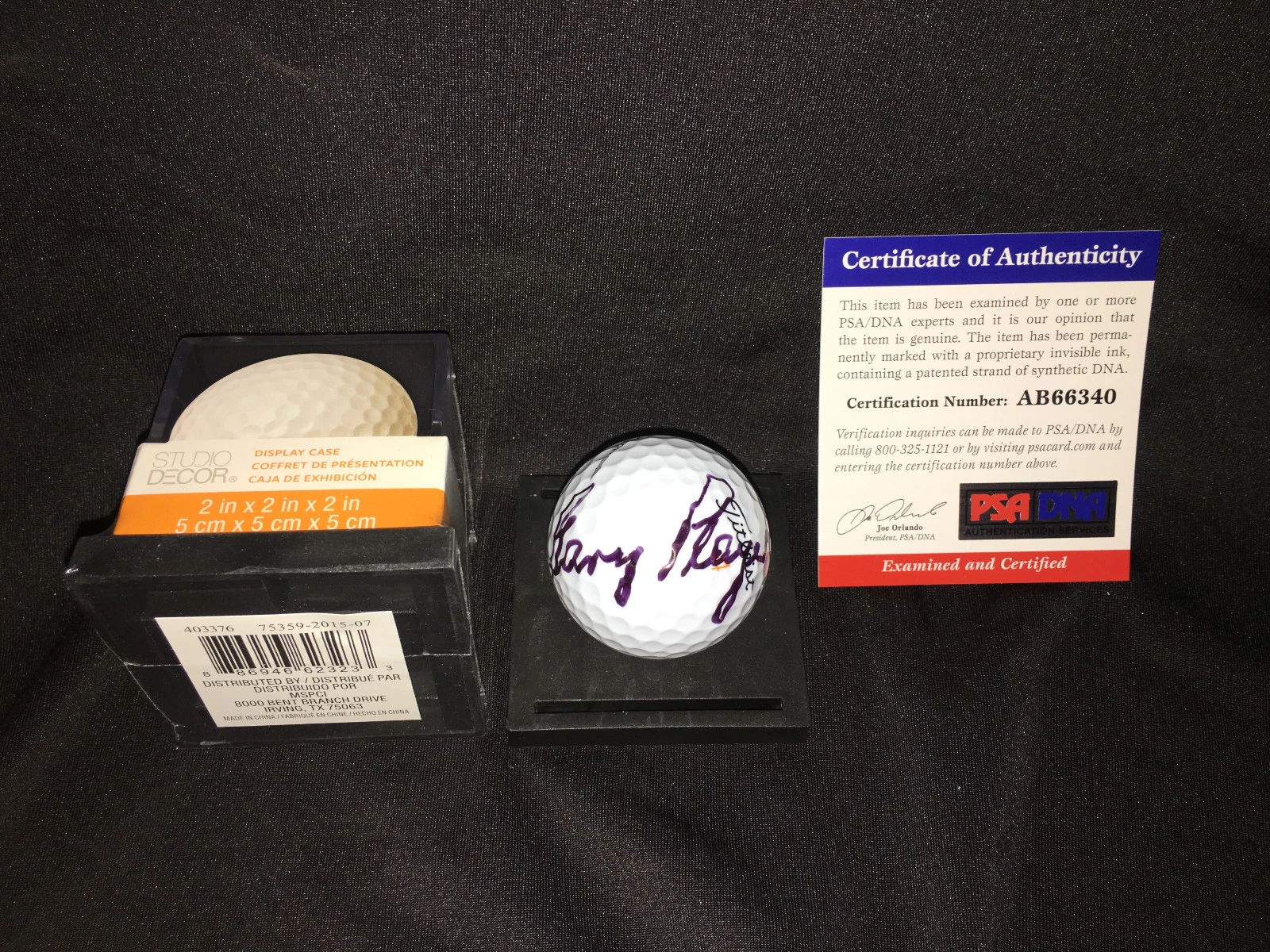 Gary Player Signed/Auto Official Masters Golf Ball Black Knight 3x Champ PSA #4