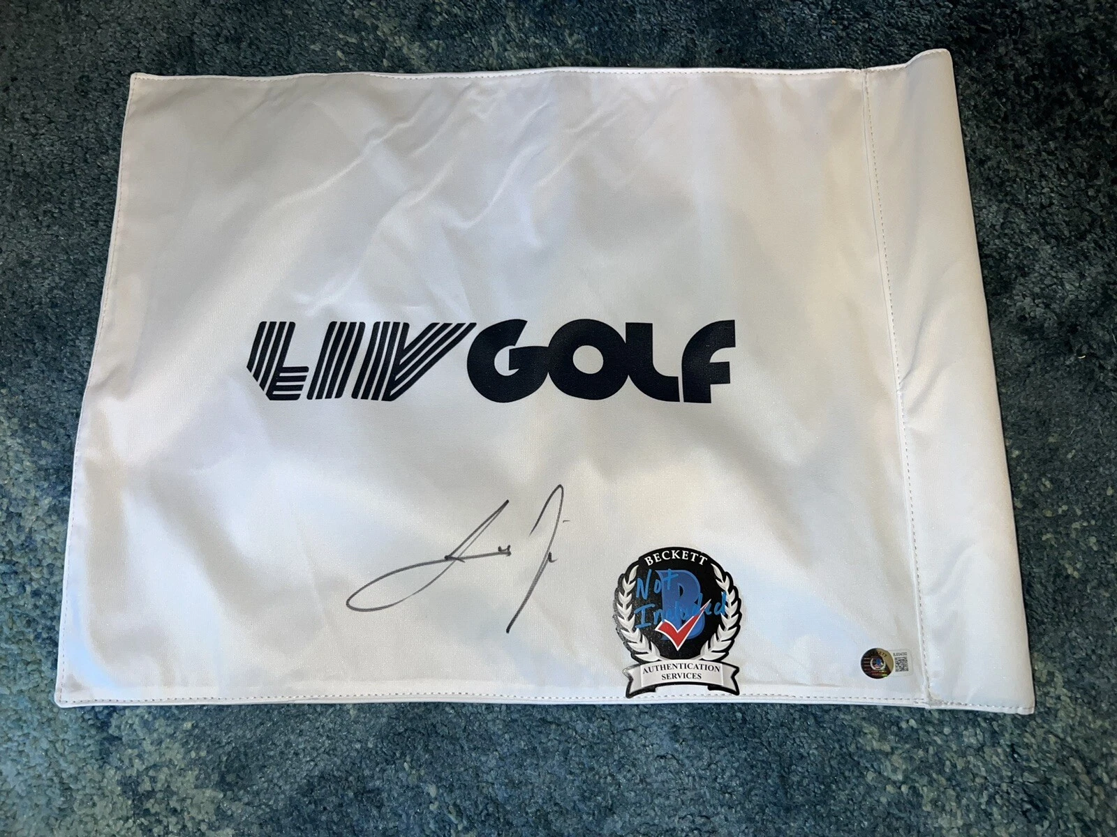 Joaquin Niemann Signed Official LIV Golf Flag LIV Star Torque GC Beckett