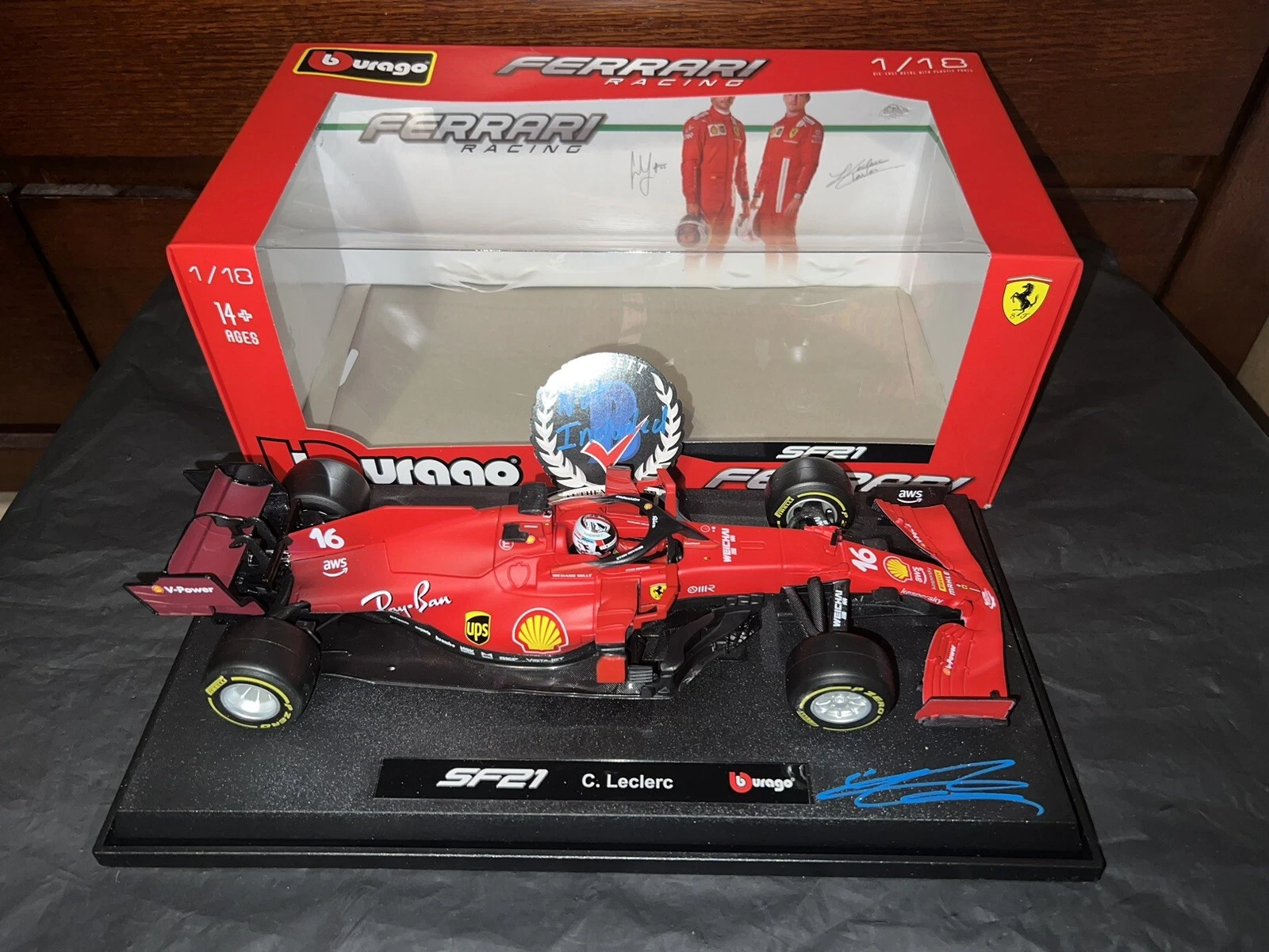 Charles Leclerc Signed Official Ferrari 1:18 Model Car 2022 Superstar Beckett #2
