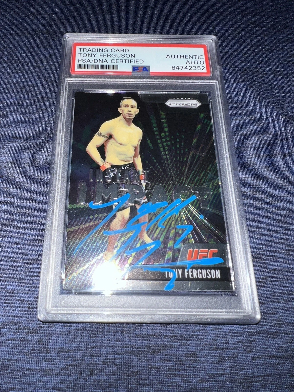 Tony Ferguson Signed 2021 Panini Prizm Instant Impact UFC Trading Card PSA/DNA