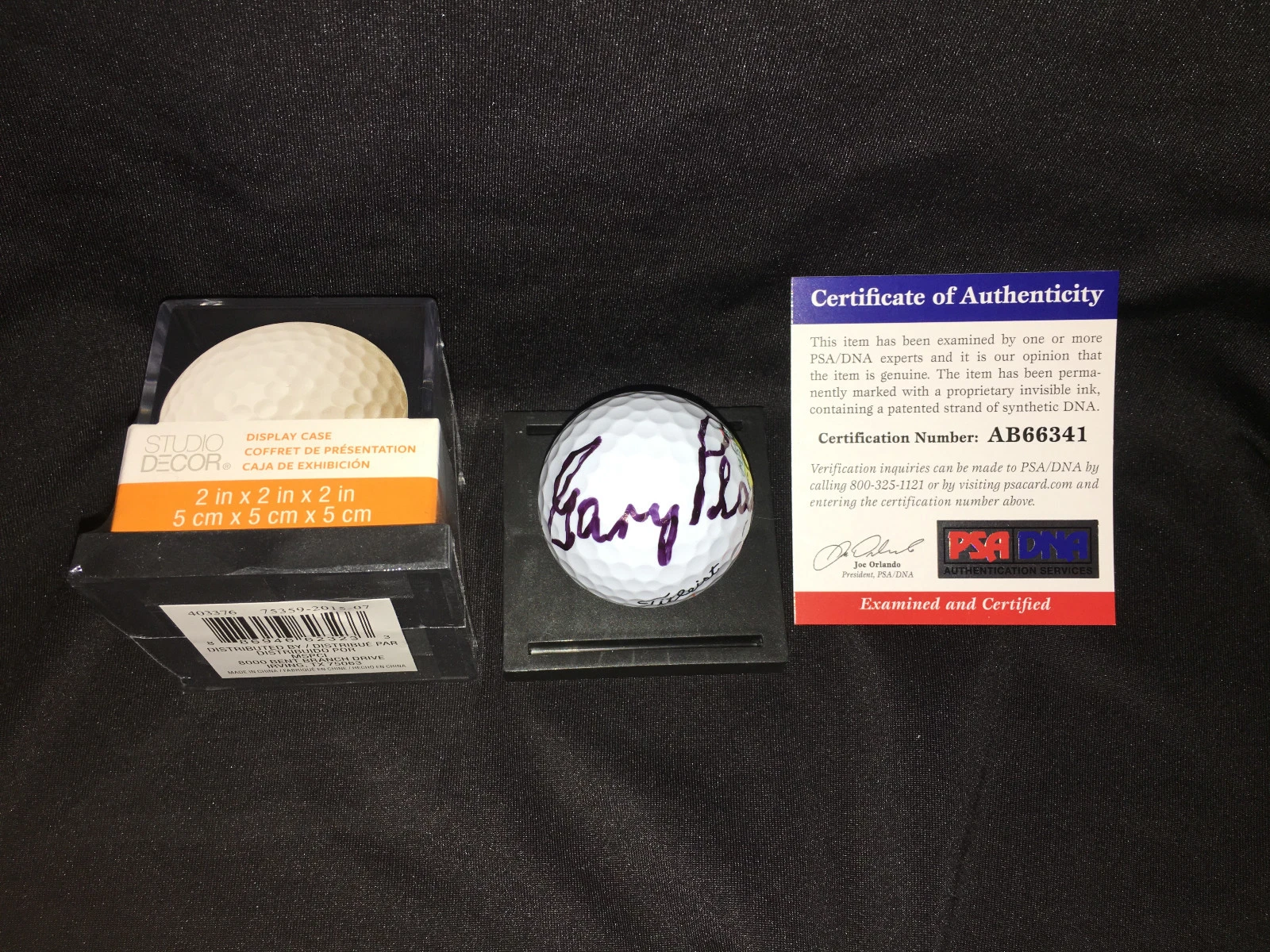 Gary Player Signed/Auto Official Masters Golf Ball Black Knight 3x Champ PSA #11