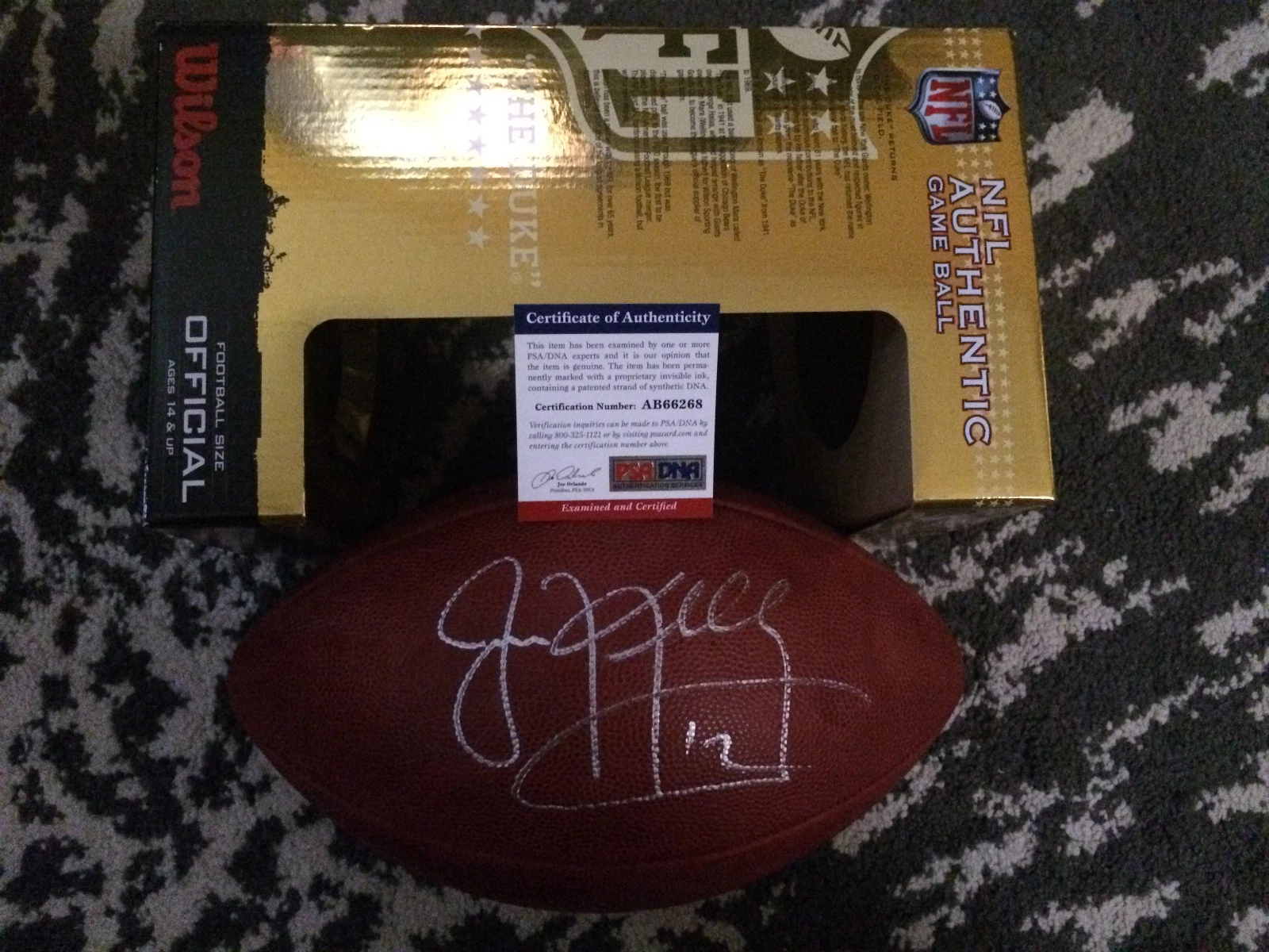 Jim Kelly Signed/Auto Official NFL DUKE Football Buffalo Bills Hall of Fame PSA
