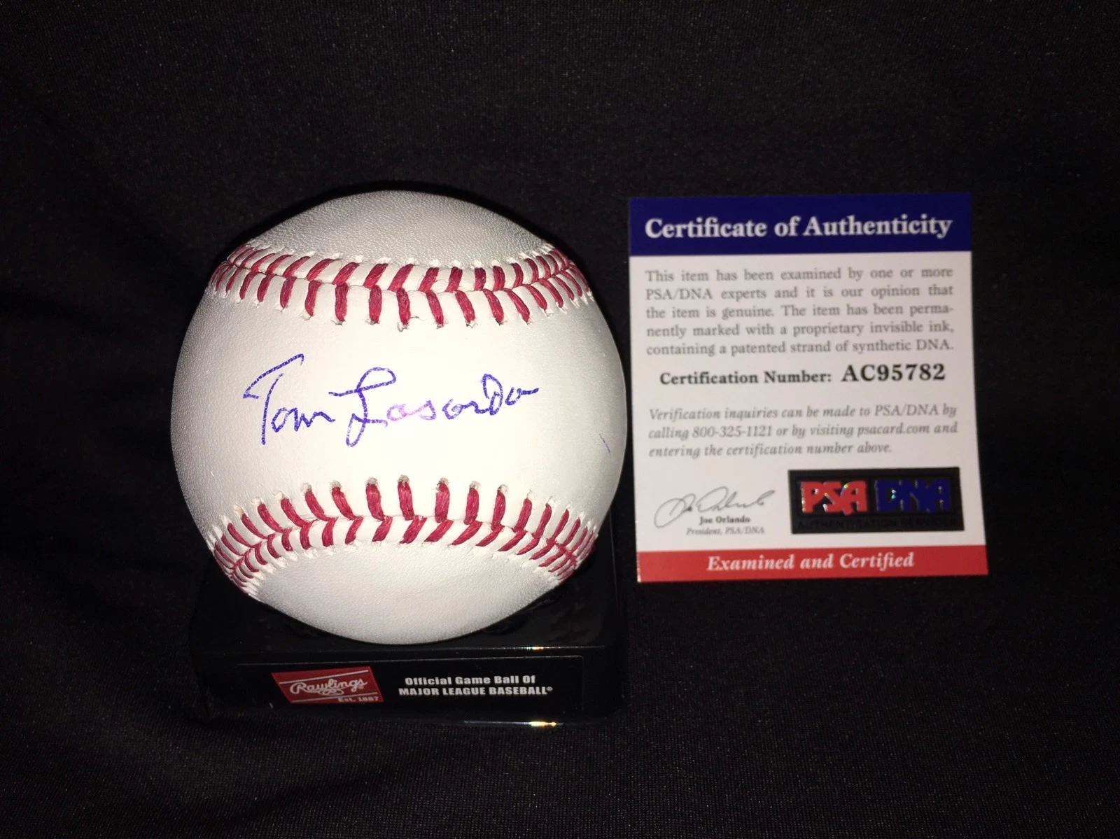 Tommy Lasorda Signed Major League Baseball Los Angeles Dodgers Star PSA/DNA