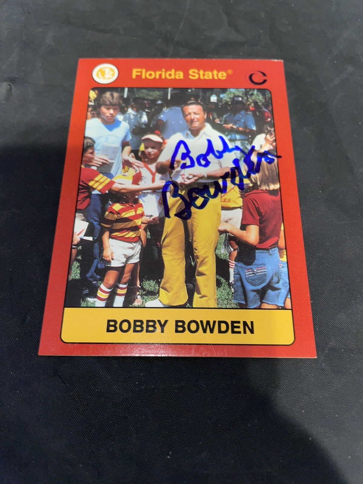 BOBBY BOWDEN SIGNED 1990-1991 FSU COLLEGIATE COLLECTION #67 COLLECTIBLE MEMORABILIA