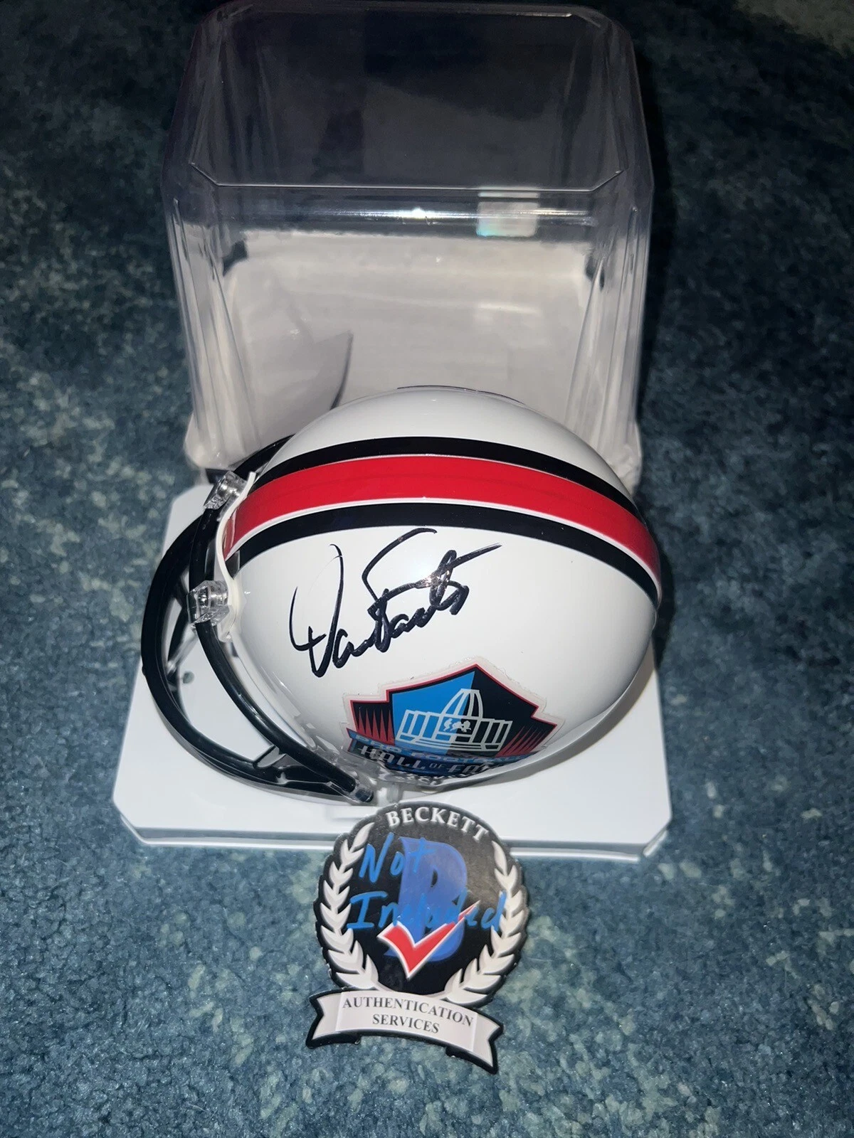 Dan Fouts Signed Official Hall of Fame Mini Helmet San Diego Chargers HOF BAS