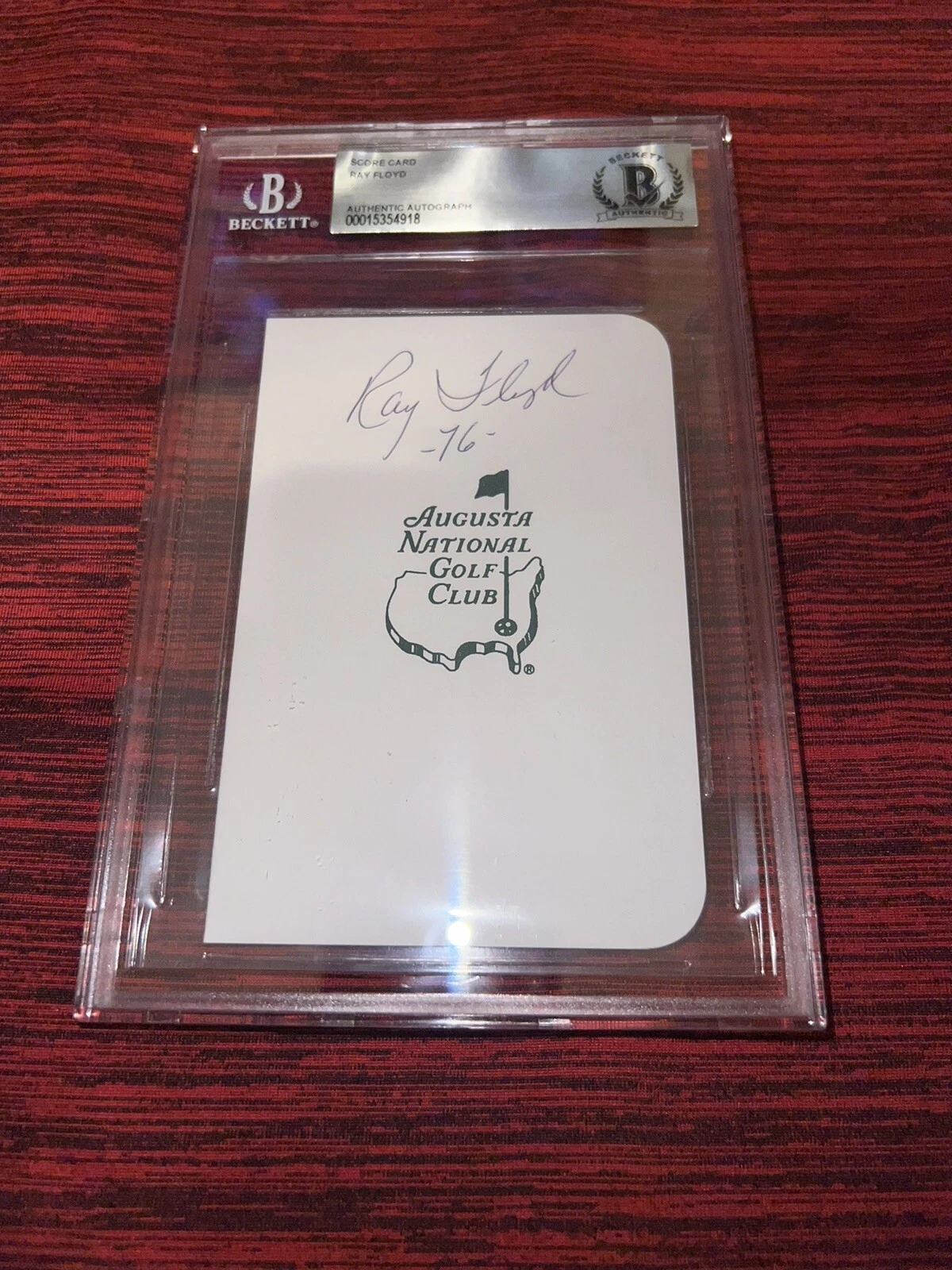 Raymond Floyd Signed Masters Scorecard 1976 Champion PGA Legend Beckett