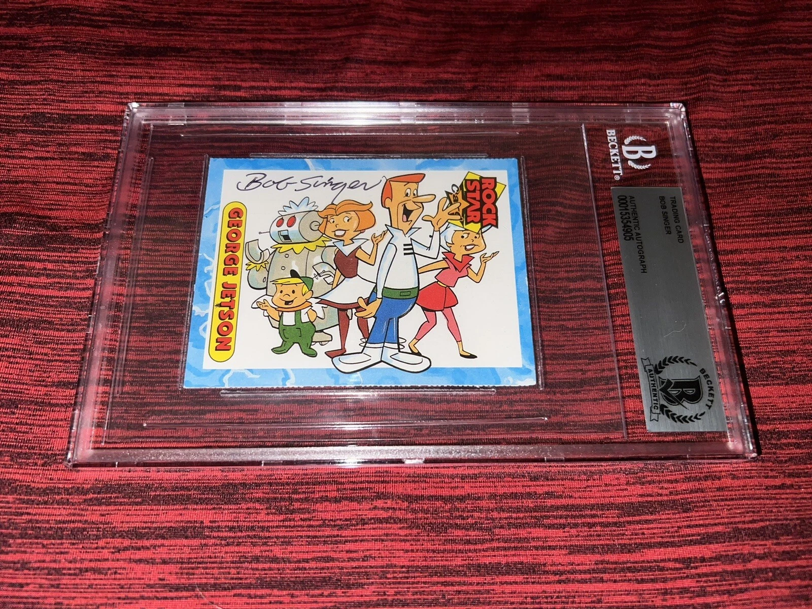 Bob Singer Signed Official Rock Star Card “George Jetson” Beckett Slab