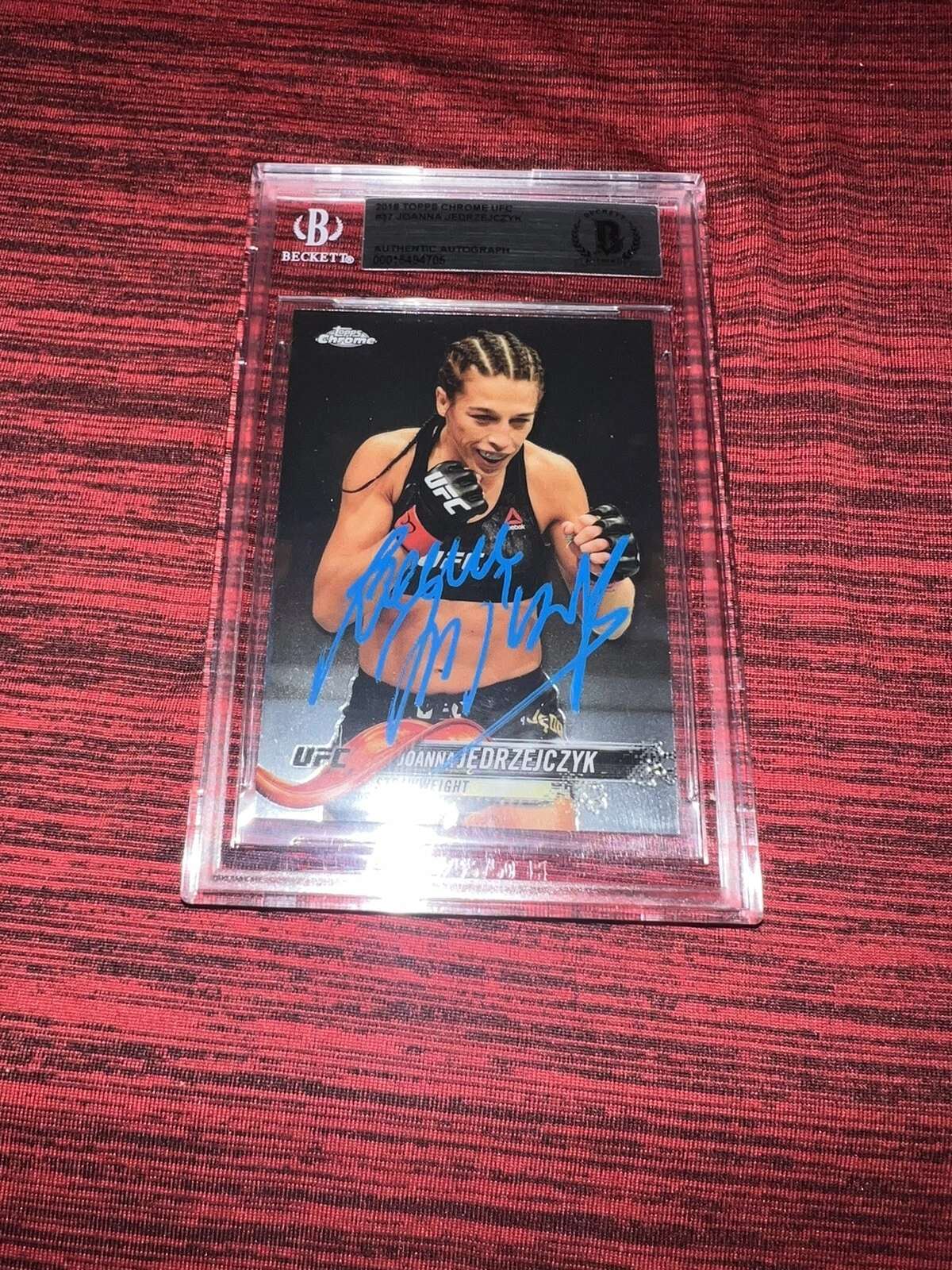 Joanna Jędrzejczyk Signed 2018 Topps Chrome UFC Trading Card champ Beckett