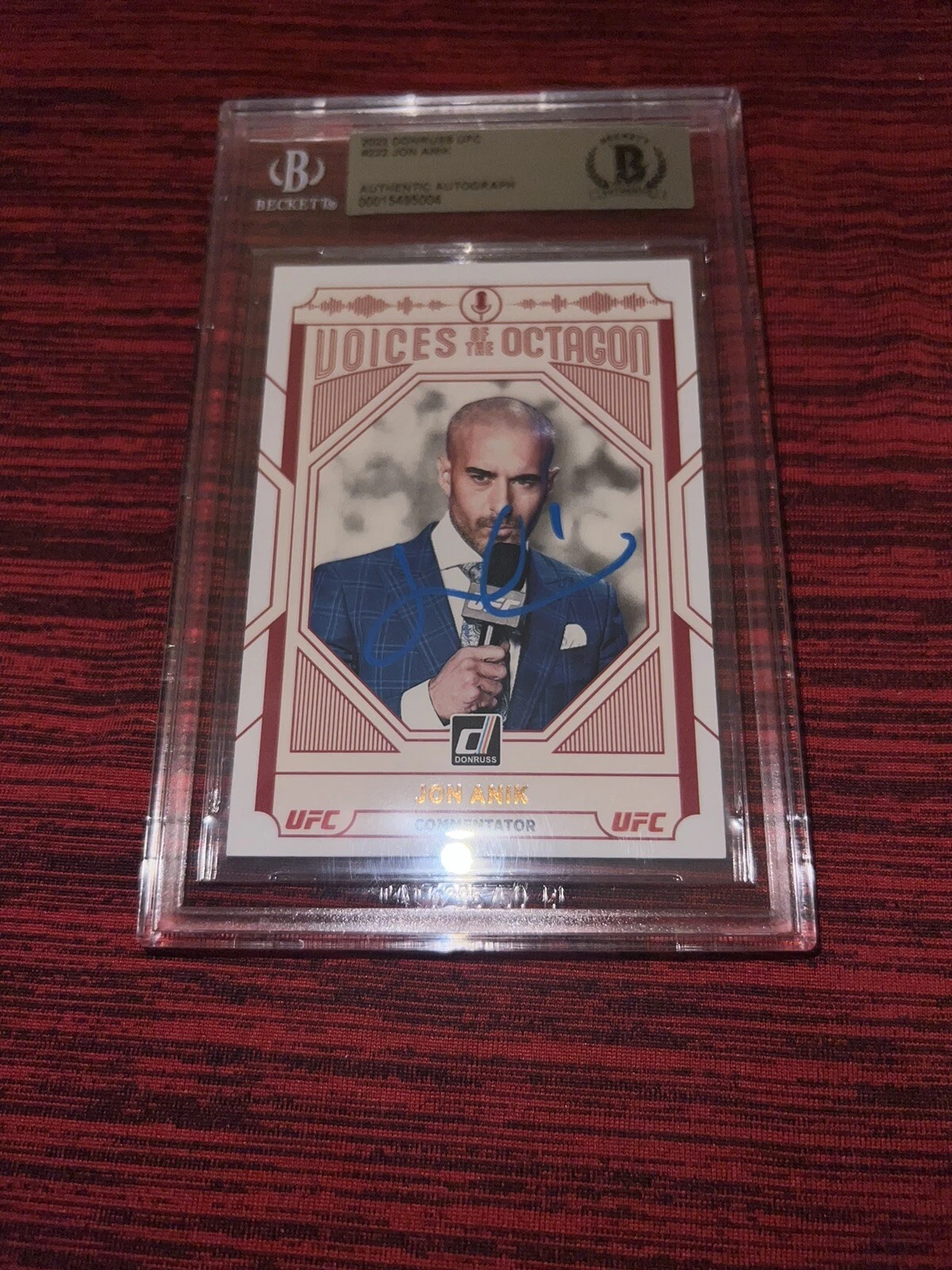 Jon Anik Signed 2022 Donruss UFC Trading Card Voices Of The Octagon Beckett