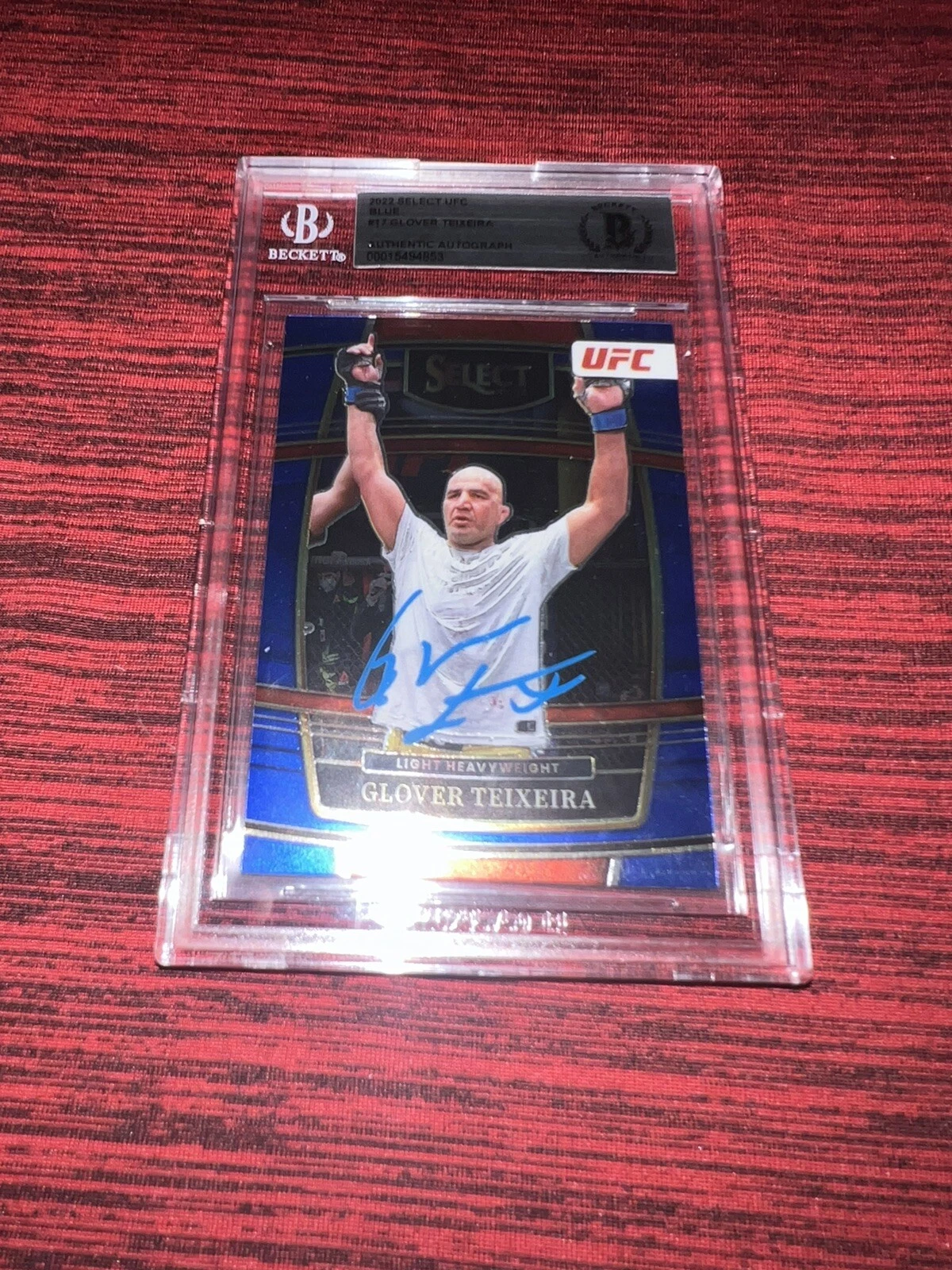 Glover Teixeira Signed 2022 Select UFC Trading Card Blue Champ Beckett