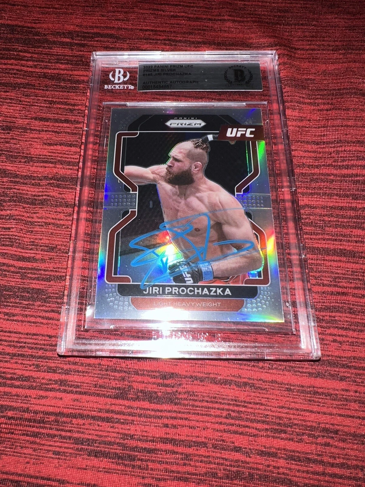 Jiri Prochazka Signed 2022 Panini Prizm Silver UFC Trading Card Beckett