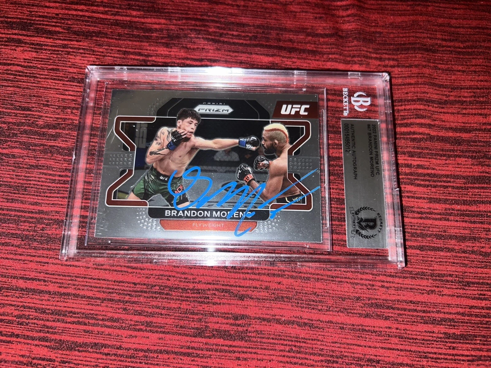 Brandon Moreno Signed 2022 Panini Prizm UFC Trading Card Champ Beckett