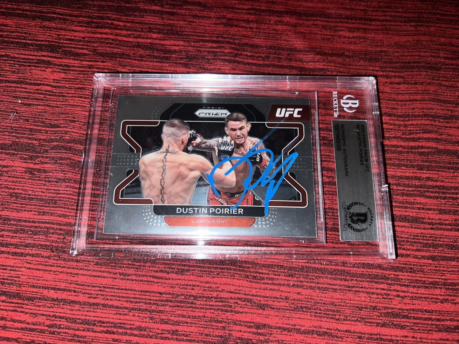 Dustin Poirier Signed 2022 Panini Prizm UFC Trading Card Champ Beckett